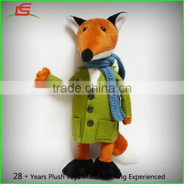 Green Felt Clothes Blue Knit Scarf The Little Prince Mister Fox Stuffed Plush Cuddly Baby Toy