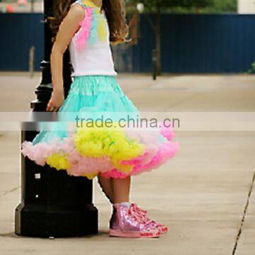 Colorful little girl fluffy pettiskirt wholesale ballet skirts chiffon dress toddle belly dance skirt pettiskirt