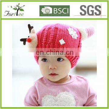 Fashional 100% Acrylic Knitted Baby Christmas Hat