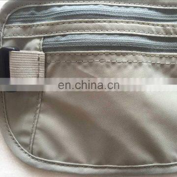Grey Color Water Resistant Nylon Rfid Blocking Travel Hidden Fanny Pack