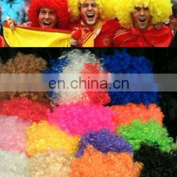 PWS-0430 Yellow party afro wigs Color football party afro wigs