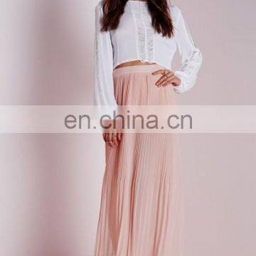 Split Side Chiffon Maxi Skirt Pleated Skirt photo-3