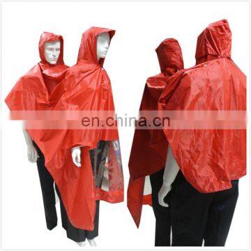 100% waterproof pvc raincoat polyester rain poncho for bicycle motorcycle