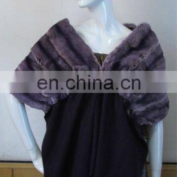 Top quality dyed Rex rabbit fur scarf