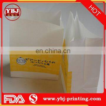 2016 YBJ Custom Low Cost White Kraft Craft Paper Bag Print Price, Printed Take Away Fast Food Kraft paper