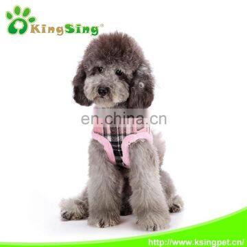 Korean check warm protection harness & Leash (Sheared plush,woolen ) Luxury packing