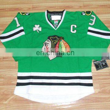 Wholesale jerseys/Chicago blackhawks #19 Jonathan Toews Green cheap ice hockey jerseys Front