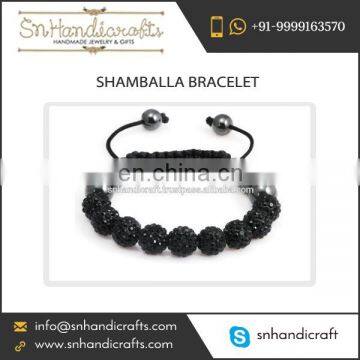 Wide Varieties of Premium Quality Black Bead Shamballa Bracelet at Low Price