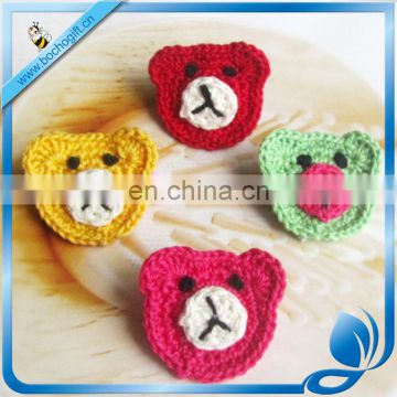 hand crocheted bear hair clip