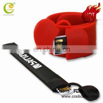 Bulk Waterproof Custom Silicone Usb Flash Drive Wristband photo-3