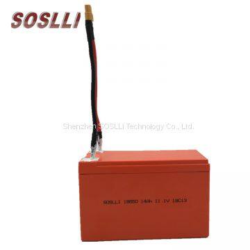 SOSLLI li-ion battery 18650 3S6P 12v 14Ah rechargeable lithium ion battery pack for torpedo fishing