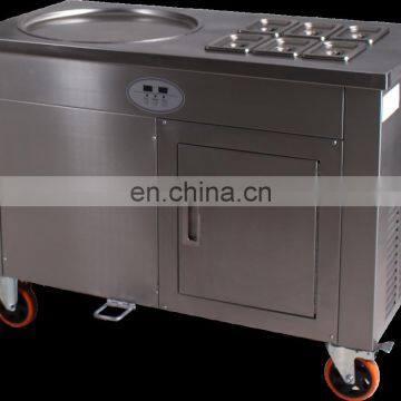 Factory supply flat pan fried ice cream machine/ hot sale fried ice cream machine/thailand rolled fried ice cream machine