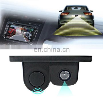 Hot sale car intelligent visual 2 in 1 parking sensor rearview camera