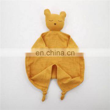 Sleep Bear Muslin Organic Cotton Baby Comforter Blanket Baby Toy photo-3