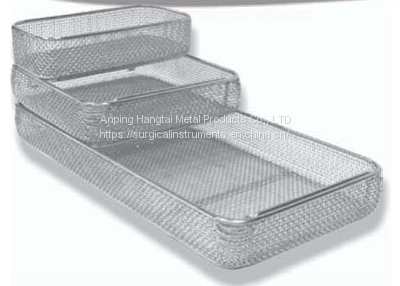 Stackable Wire Mesh Instrument Baskets Stainless Steel Instrument Trays