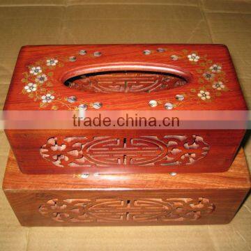 Wooden tissue box