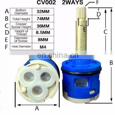 Manufacture Cheap 32mm Copper Plastic 2 Way Valve Core Shower Faucet Cartridge