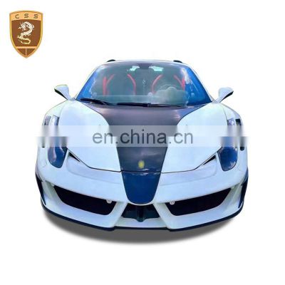 High Quality MS Style CF&FRP Car Hood Covers/Front Bumper Lip Body Kit For Ferra-ri 458 Glass Fiber Body Kits Styling