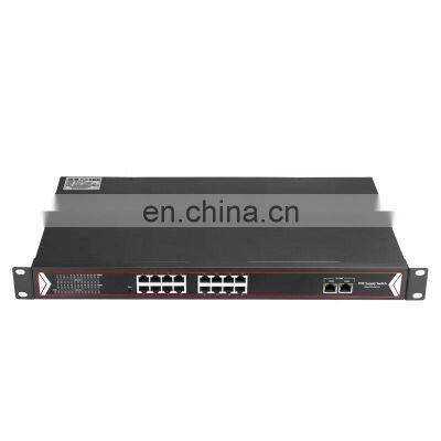 ODM & OEM 16 Port 1000M POE Network Switch + 2 Port 1000M Network