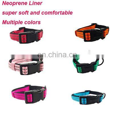 Amazon Best Seller 3M Reflective Neoprene Soft and Comfortable Adjustable Multi Color Safety Dog Collar and Leash Set