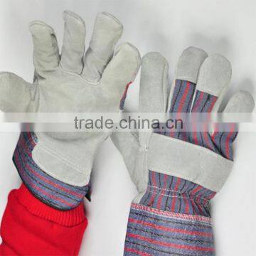 cow split leather working gloves / safety workers gloves