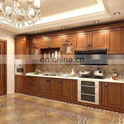 Popular Classic Pantry Cabinet Solid Wood Kitchen Furniture Shaker Style Cherry Wood Kitchen Cabinets