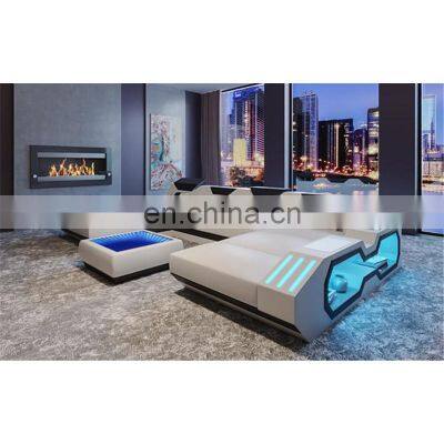 modern design sofa set home italian style sectionals leather sofas, living room furniture sofa with led light