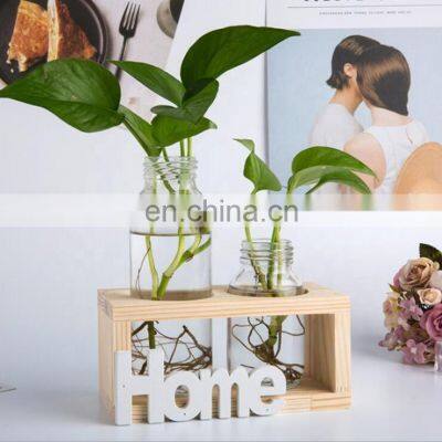 Home Decoration Plant Water Bottle Wood Organizer