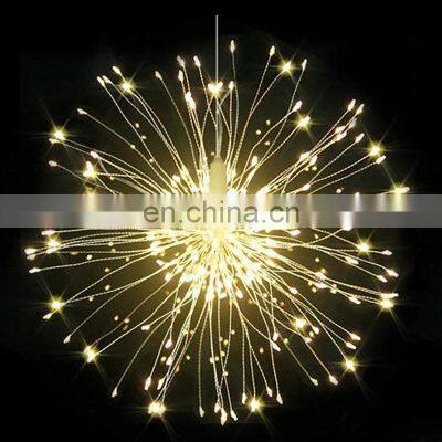 2m Copper Wire Led Lithium Battery Operated Christmas Wedding Decorative Fireworks Starburst Rechargeable Fairy Lights