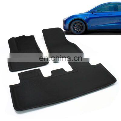 Thick All Weather Waterproof Car Floor Mats Compatible Black Rubber Environmental Modification Parts For Tesla Model Y