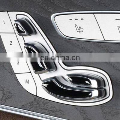 For Mercedes Benz E Class W213 E200 E300 GLC C Class W205 ABS Gloss Black Seat Button Sequins photo-2