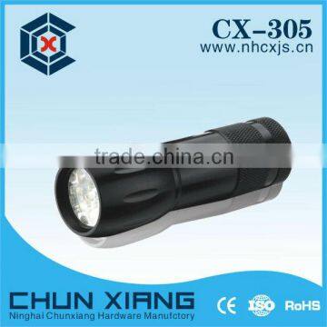 Metal 9 led pocket torch