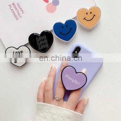 Customised LOGO Heart-shaped Mobile Holder Custom Logo With Epoxy Resin Phone Grip Cell Phone Stand For Phone Sockets photo-5