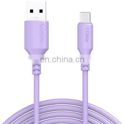 Liquid silica gel multi-color mobile phone data cable  Charger 1M TPE USB Data charging Cable for Iphone cable