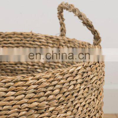 Handcrafted Multifunctional Seagrass Basket Storage Baskets Decor Planter Pot Laundry Wholesale