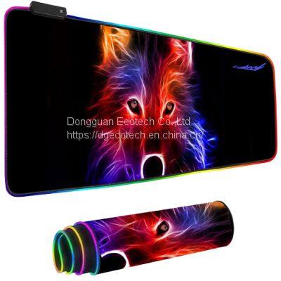 custom printing glowing LED lighting large size keyboard computer laptop gaming RGB Mouse Pad mouse mat