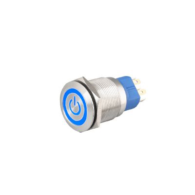 ip65 22mm metal and symbol LED head light 1NO1NC 48v button power switch self recovery