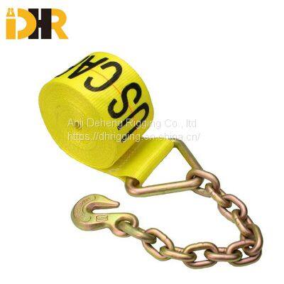 2 Inch Winch Strap With Wire Hook / Flat Hook / D - Ring / Chain Anchor photo-3