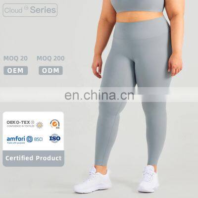 Cloud Feeling High Waist Yoga Leggings Custom Tech Elastic Plus Size Pants