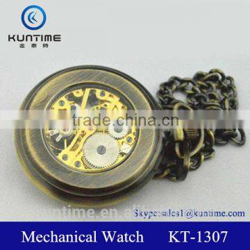 Mens digital pocket watch japan mechanical movt analog digital display
