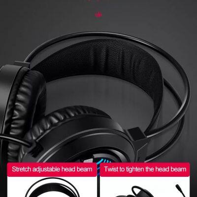 New H130 Headset Headphones Gaming Headset With Lights Universal Uhf Wired Microphone Computer Headsets photo-4