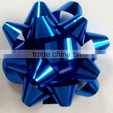 3.5" dia Iridescent Star Ribbon Bow and Decorative Ribbon for Christmas/Gift Decorative bow with self-adhesive backside