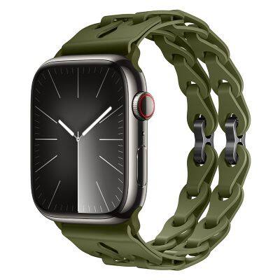 Cinturón de reloj de reemplazo de dise?o personalizado de lujo, elegante y deportivo de silicona suave para la serie Iwatch 7 8 9 6s