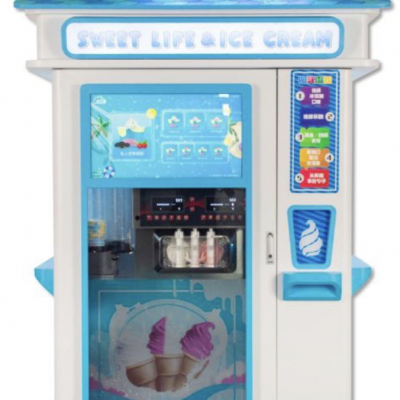 Ice Cream Vending Machine with single or multiple flavour and support coins, scan pay and credit pay