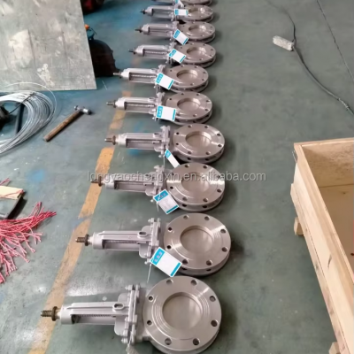 Stainless Steel Knife Gate Valve CF8 SS 303/304/316L/201 Pneumatic Petal Type 8 Inch DN200 Knife Gate Valve photo-2