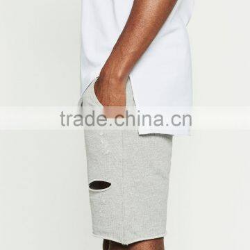 Stylish Custom French Terry Destroy Sweat Shorts For Men photo-2