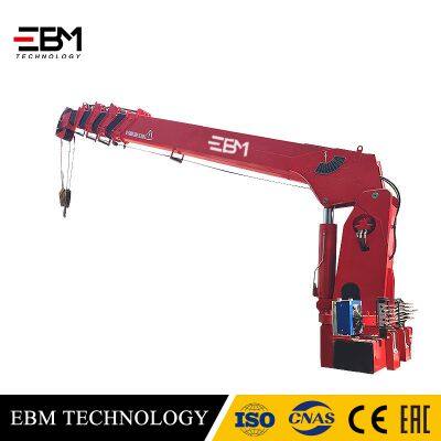 EBM 10–16 Ton Custom Heavy-Duty Hydraulic Marine Deck Crane | Telescopic Straight Boom, HPU & Remote Control