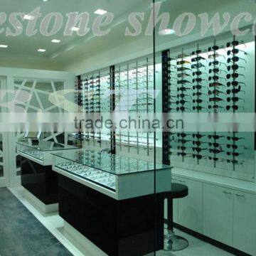 high quality white glossy MDF showcase for optical