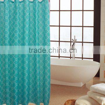 2016 Hot design polyester green shower curtain, printed waterproof bath curtain