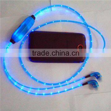 Recharge Visible Flowing LED Light 3.5mm Earphone(In-ear)